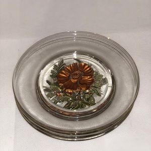 Victorian glass cut tea plates -set of 4